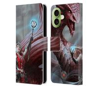 Head Case Designs Officially Licensed Anne Stokes Scarlet Mage Dragon Friendship Leather Wallet Case Compatible With Apple iPhone 17