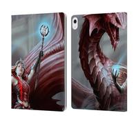 Head Case Designs Officially Licensed Anne Stokes Scarlet Mage Dragon Friendship Leather Wallet Case Compatible With Apple iPad Air 13 2024/2025