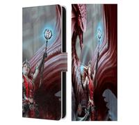 Head Case Designs Officially Licensed Anne Stokes Scarlet Mage Dragon Friendship Leather Wallet Case Compatible With Samsung Galaxy S25 FE