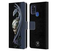 Head Case Designs Officially Licensed Anne Stokes Skull And Rose Dragons 2 Leather Wallet Case Compatible With Samsung Galaxy A21s (2020)
