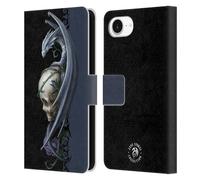 Head Case Designs Officially Licensed Anne Stokes Skull And Rose Dragons 2 Leather Wallet Case Compatible With Apple iPhone 16e