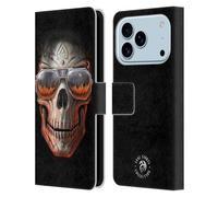 Head Case Designs Officially Licensed Anne Stokes Skull Fire Tribal Leather Wallet Case Compatible With Apple iPhone 17 Pro