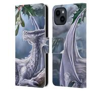 Head Case Designs Officially Licensed Anne Stokes Snow Dragon Yule Leather Wallet Case Compatible With Apple iPhone 15