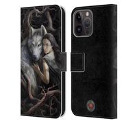 Head Case Designs Officially Licensed Anne Stokes Soul Bond Wolves 2 Leather Wallet Case Compatible With Apple iPhone 15 Pro Max