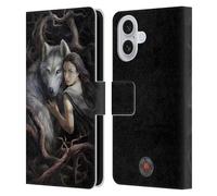 Head Case Designs Officially Licensed Anne Stokes Soul Bond Wolves 2 Leather Wallet Case Compatible With Apple iPhone 16