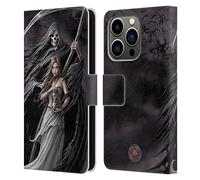 Head Case Designs Officially Licensed Anne Stokes Summon the Reaper Gothic Leather Wallet Case Compatible With Apple iPhone 14 Pro