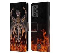 Head Case Designs Officially Licensed Anne Stokes Warrior Dragons 3 Leather Wallet Case Compatible With Samsung Galaxy A13 (2022)