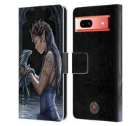 Head Case Designs Officially Licensed Anne Stokes Water Dragon Friendship Leather Wallet Case Compatible With Google Pixel 7a