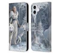 Head Case Designs Officially Licensed Anne Stokes Winter Guardians Wolves Leather Wallet Case Compatible With Apple iPhone 16 Plus