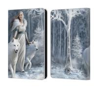 Head Case Designs Officially Licensed Anne Stokes Winter Guardians Wolves Leather Wallet Case Compatible With Amazon Kindle 11th Gen (2024)