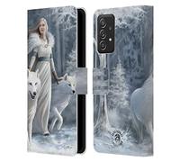 Head Case Designs Officially Licensed Anne Stokes Winter Guardians Wolves Leather Wallet Case Compatible With Samsung Galaxy A53 5G (2022)