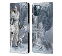 Head Case Designs Officially Licensed Anne Stokes Winter Guardians Wolves Leather Wallet Case Compatible With Apple iPhone 12 Pro Max