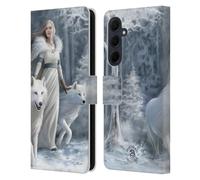 Head Case Designs Officially Licensed Anne Stokes Winter Guardians Wolves Leather Wallet Case Compatible With Samsung Galaxy A35 5G