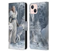 Head Case Designs Officially Licensed Anne Stokes Winter Guardians Wolves Leather Wallet Case Compatible With Apple iPhone 13