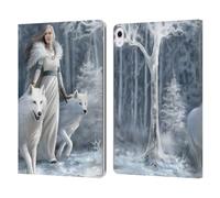 Head Case Designs Officially Licensed Anne Stokes Winter Guardians Wolves Leather Wallet Case Compatible With Apple iPad Air 13 2024/2025