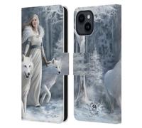 Head Case Designs Officially Licensed Anne Stokes Winter Guardians Wolves Leather Wallet Case Compatible With Apple iPhone 15