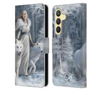 Head Case Designs Officially Licensed Anne Stokes Winter Guardians Wolves Leather Wallet Case Compatible With Samsung Galaxy S24 5G