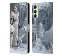 Head Case Designs Officially Licensed Anne Stokes Winter Guardians Wolves Leather Wallet Case Compatible With Samsung Galaxy A14 5G
