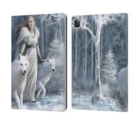 Head Case Designs Officially Licensed Anne Stokes Winter Guardians Wolves Leather Wallet Case Compatible With Apple iPad Pro 13 M4 2024