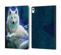 Head Case Designs Officially Licensed Anthony Christou White Wolf Fantasy Art Leather Wallet Case Compatible With Apple iPad Air 13 2024/2025