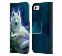 Head Case Designs Officially Licensed Anthony Christou White Wolf Fantasy Art Leather Wallet Case Compatible With Apple iPhone 7/8 / SE 2020 & 2022
