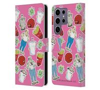 Head Case Designs Officially Licensed Aqua Teen Hunger Force Icons Graphics Leather Wallet Case Compatible with Samsung Galaxy S25 Ultra