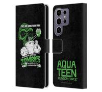 Head Case Designs Officially Licensed Aqua Teen Hunger Force They are Going to Eat You Graphics Leather Wallet Case Compatible with Samsung Galaxy S25 Ultra