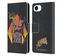 Head Case Designs Officially Licensed Aquaman And The Lost Kingdom Battle Of The Seas Graphics Leather Wallet Case Compatible With Apple iPhone 16e