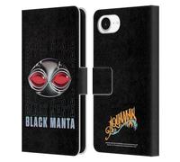 Head Case Designs Officially Licensed Aquaman And The Lost Kingdom Black Manta Helmet Graphics Leather Wallet Case Compatible With Apple iPhone 16e