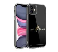 Head Case Designs Officially Licensed Aquaman Movie Main Black 2 Logo Gel Case [Military Grade Protection] Compatible with Apple iPhone 11 and Compatible with MagSafe