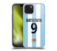 Head Case Designs Officially Licensed Argentina National Football Team Gabriel Batistuta 2024/25 Player Home Kit 2nd Group Gel Case [Military Grade Protection] Compatible With Apple iPhone 15 Plus