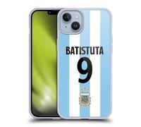 Head Case Designs Officially Licensed Argentina National Football Team Gabriel Batistuta 2024/25 Player Home Kit 2nd Group Gel Case [Military Grade Protection] Compatible With Apple iPhone 14 Plus