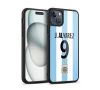 Head Case Designs Officially Licensed Argentina National Football Team Julián Álvarez 2024/25 Player Home Kit 1st Group Gel Armour Case [Military Grade Protection] Compatible With Apple iPhone 15 Plus