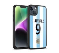 Head Case Designs Officially Licensed Argentina National Football Team Julián Álvarez 2024/25 Player Home Kit 1st Group Gel Armour Case [Military Grade Protection] Compatible With Apple iPhone 14 Plus