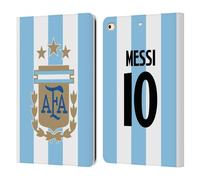 Head Case Designs Officially Licensed Argentina National Football Team Lionel Messi 2024/25 Player Home Kit 1st Group Leather Wallet Case Compatible With Apple iPad 9.7 2017 / iPad 9.7 2018
