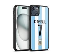 Head Case Designs Officially Licensed Argentina National Football Team Rodrigo de Paul 2024/25 Player Home Kit 1st Group Gel Armour Case [Military Grade] Compatible With Apple iPhone 15 Plus