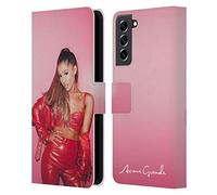Head Case Designs Officially Licensed Ariana Grande Red Leather Dangerous Woman Leather Wallet Case Compatible With Samsung Galaxy S21 FE 5G