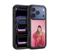 Head Case Designs Officially Licensed Ariana Grande Red Leather Dangerous Woman Ultra-Armoured Shockproof Case [Military Grade Protection] Compatible With Apple iPhone 17 Pro Max