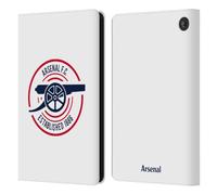 Head Case Designs Officially Licensed Arsenal FC 1886 Crest and Gunners Logo Leather Wallet Case Compatible With Amazon Fire 7 2022