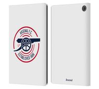 Head Case Designs Officially Licensed Arsenal FC 1886 Crest and Gunners Logo Leather Wallet Case Compatible With Amazon Fire Max 11 2023
