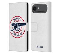 Head Case Designs Officially Licensed Arsenal FC 1886 Crest and Gunners Logo Leather Wallet Case Compatible With Apple iPhone 17 Air