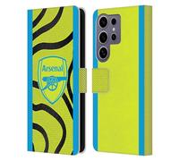 Head Case Designs Officially Licensed Arsenal FC Away 2023/24 Crest Kit Leather Wallet Case Compatible With Samsung Galaxy S25 Ultra