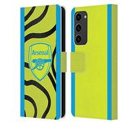 Head Case Designs Officially Licensed Arsenal FC Away 2023/24 Crest Kit Leather Wallet Case Compatible With Samsung Galaxy S23+ 5G