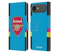 Head Case Designs Officially Licensed Arsenal FC Away Goalkeeper 2016/17 Crest Kit Leather Wallet Case Compatible With Apple iPhone 17 Air