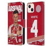 Head Case Designs Officially Licensed Arsenal FC Ben White 2023/24 First Team Leather Wallet Case Compatible With Apple iPhone 13
