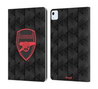 Head Case Designs Officially Licensed Arsenal FC Black Crest and Gunners Logo Leather Wallet Case Compatible With Apple iPad Air 11 2020/2022/2024/2025