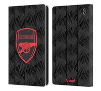 Head Case Designs Officially Licensed Arsenal FC Black Crest and Gunners Logo Leather Wallet Case Compatible With Amazon Fire 7 2022