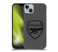 Head Case Designs Officially Licensed Arsenal FC Black Logo Crest 2 Hard Back Case Compatible With Apple iPhone 14 Plus