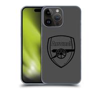 Head Case Designs Officially Licensed Arsenal FC Black Logo Crest 2 Hard Back Case Compatible With Apple iPhone 15 Pro Max