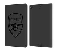 Head Case Designs Officially Licensed Arsenal FC Black Logo Crest 2 Leather Wallet Case Compatible With Apple iPad 10.2 2019/2020/2021
